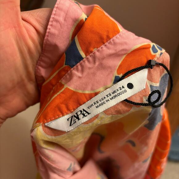 Zara Colorful Floral Oversized Tunic Top - Picture 3 of 6